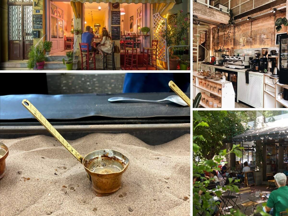 Different cafés in Athens