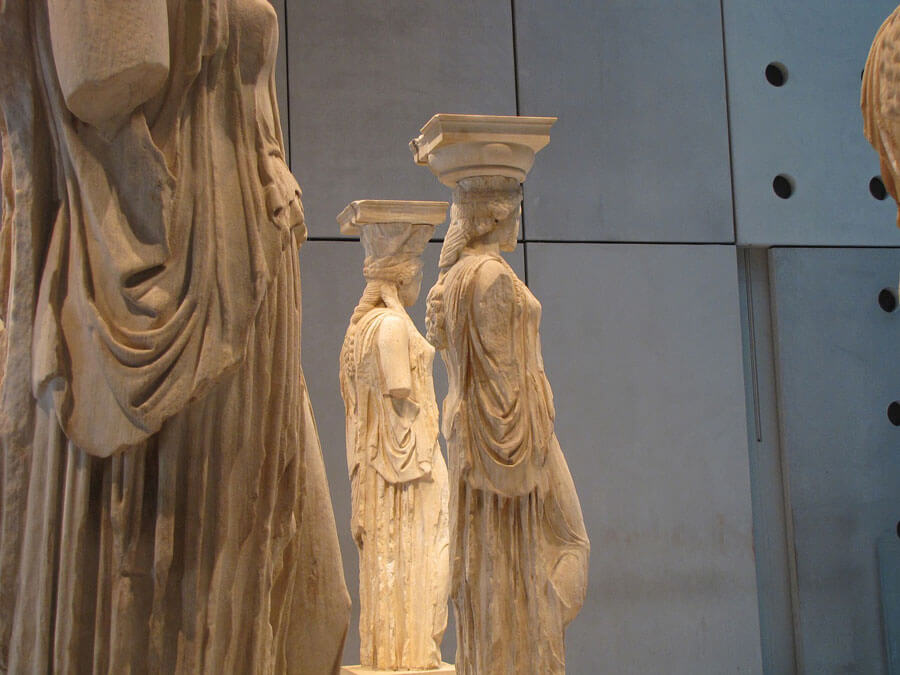 The Caryatids in the Acropolis Museum of Athens