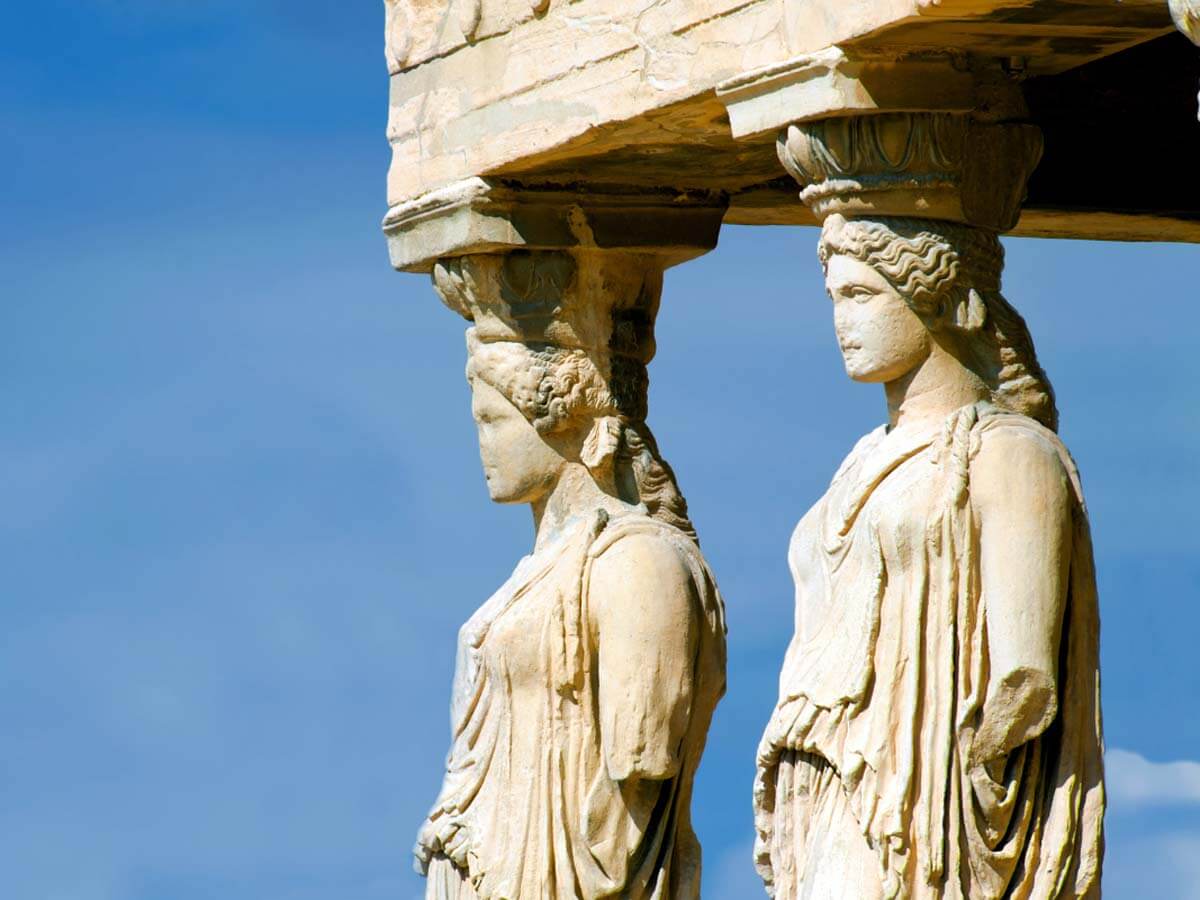 Female figures of Caryatids on Acropolis