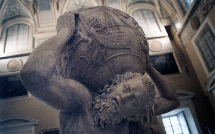 God Atlas holding the sky