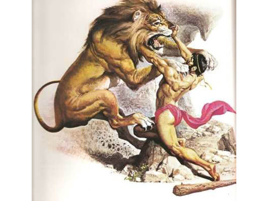 Heracles fighting the Nemean Lion