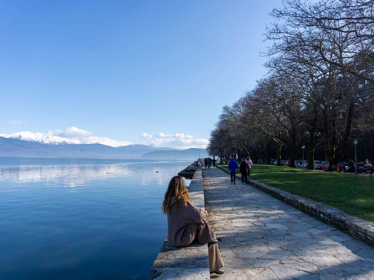 The lake of Ioannina in Epirus Greece