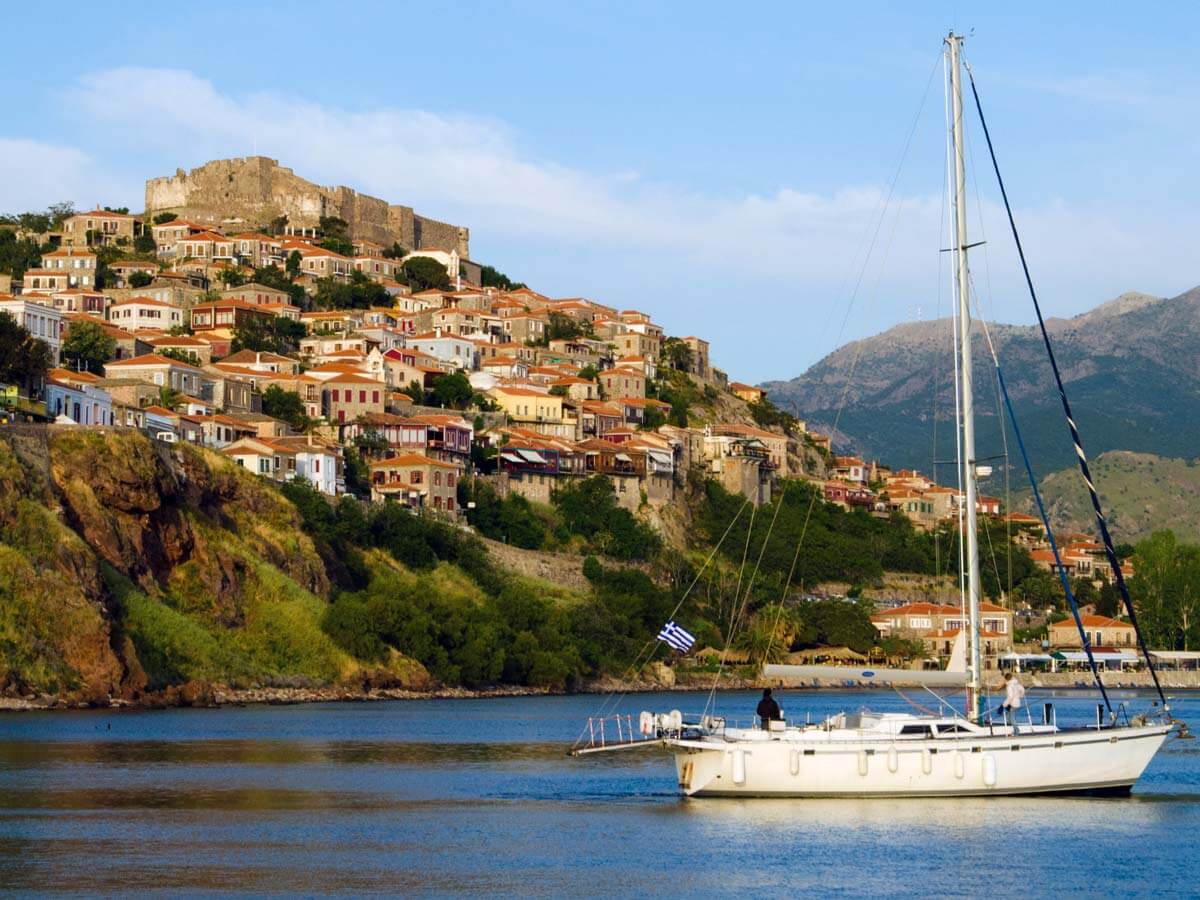 Molyvos Castle in Lesbos island Greece