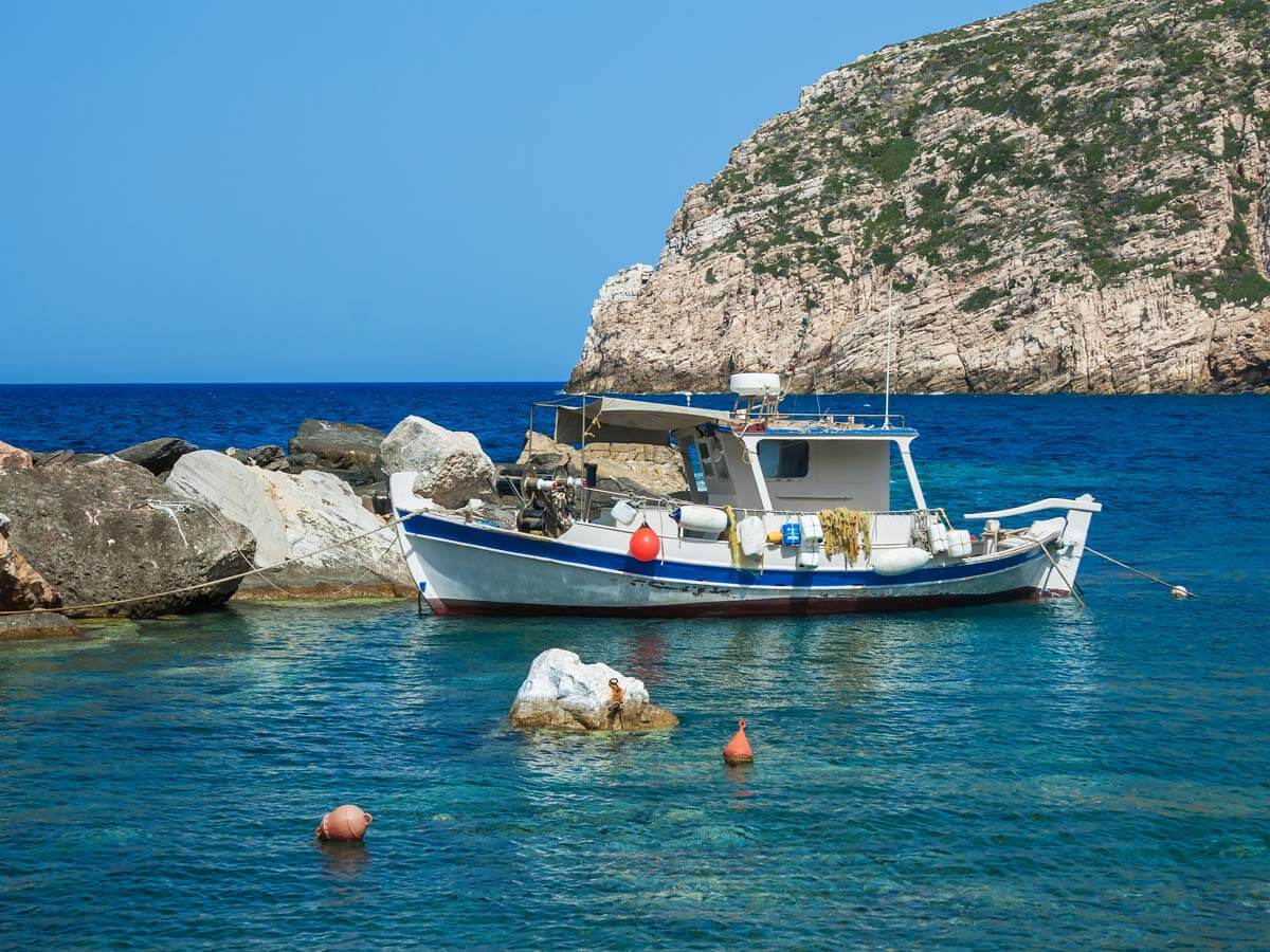 Traditional fishing boat in Naxos