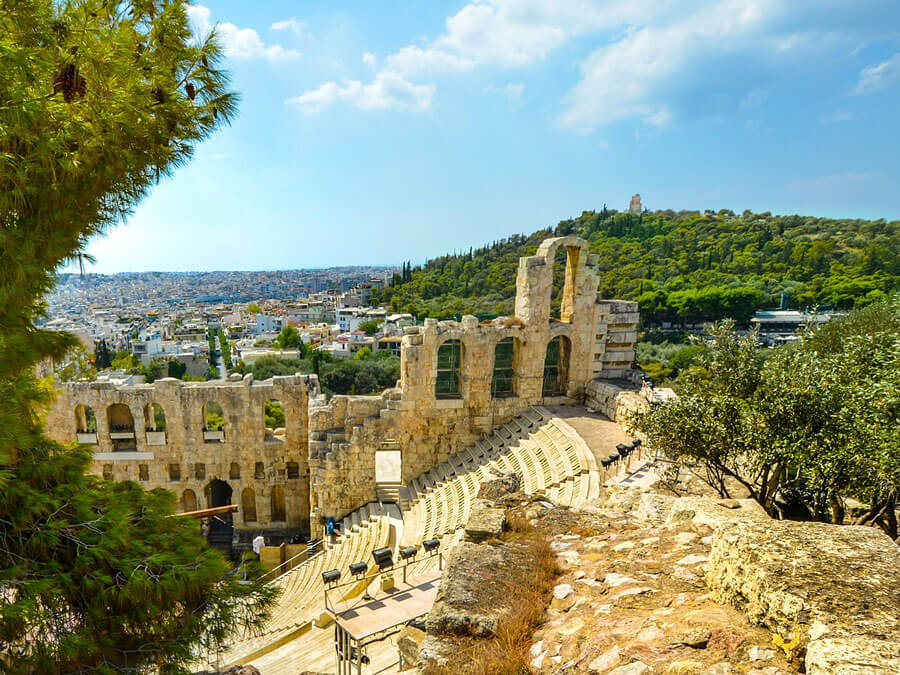 Odeon of Herodes Atticus on the slopes of Acropolis