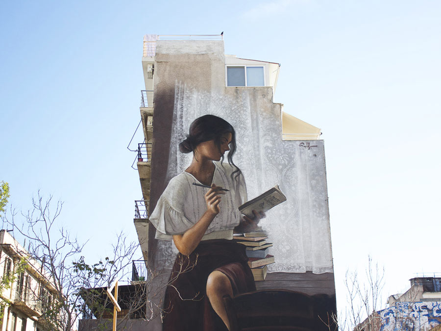 ‘So many books, so little time’ mural by Simple G