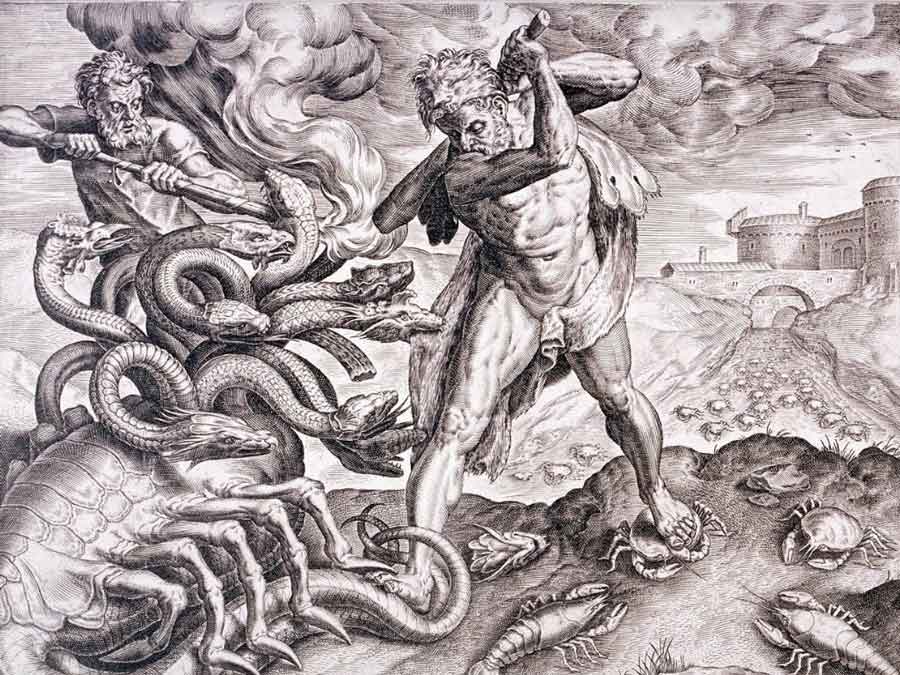 Hercules fighting the Lernaean Hydra